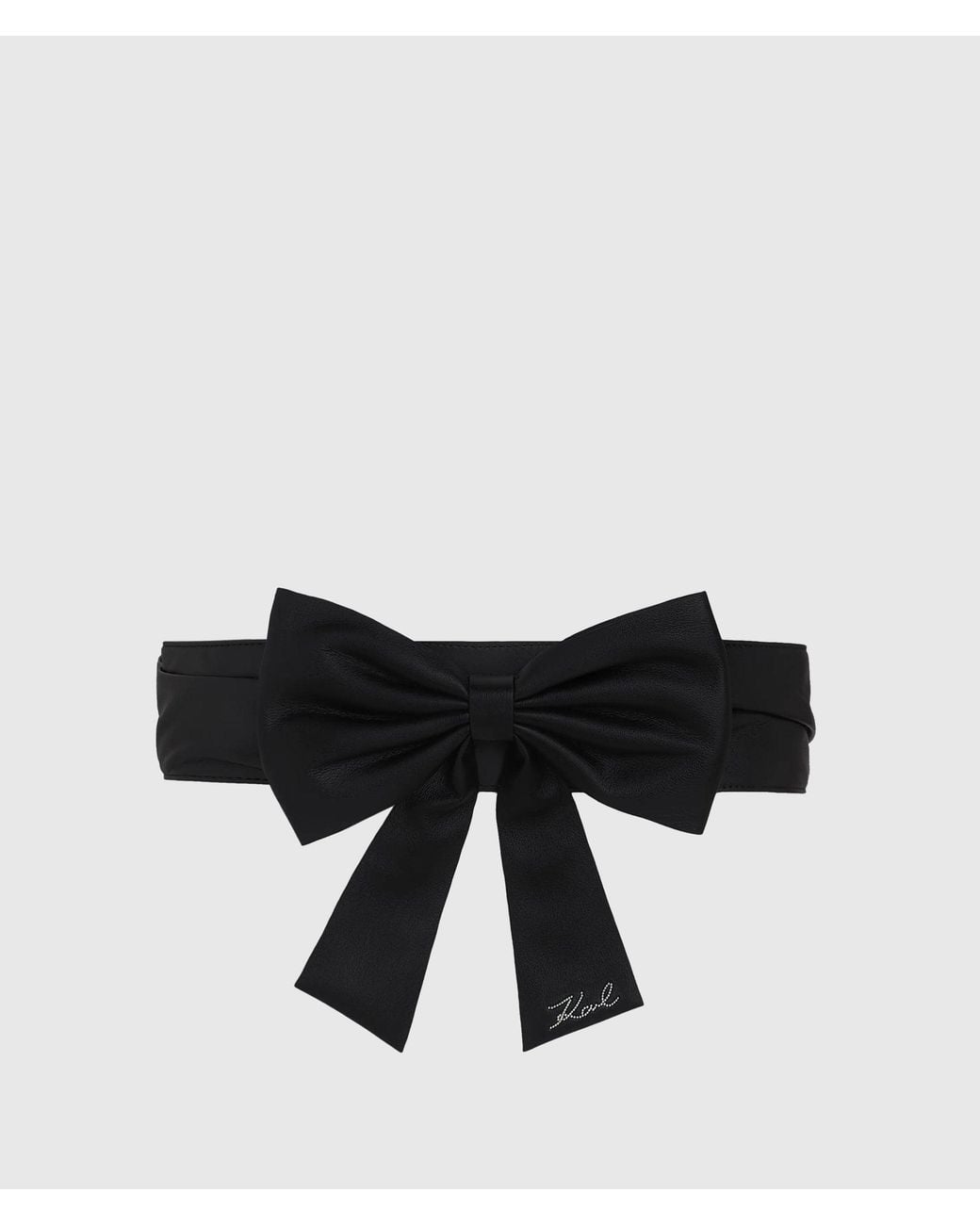 Karl Lagerfeld Black K/Signature Bow Belt