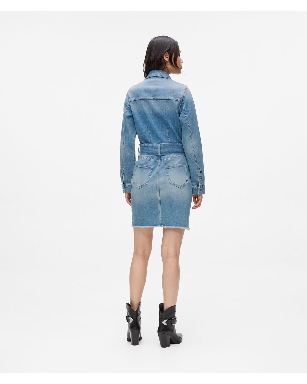 KL Jeans Blue Belted Denim Dress