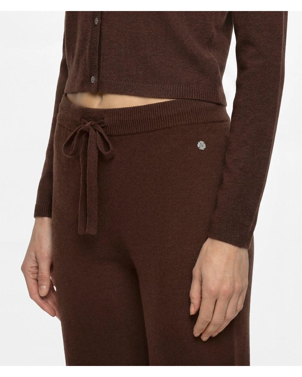Karl Lagerfeld Brown Autograph Cashmere Blend Loungewear Pants