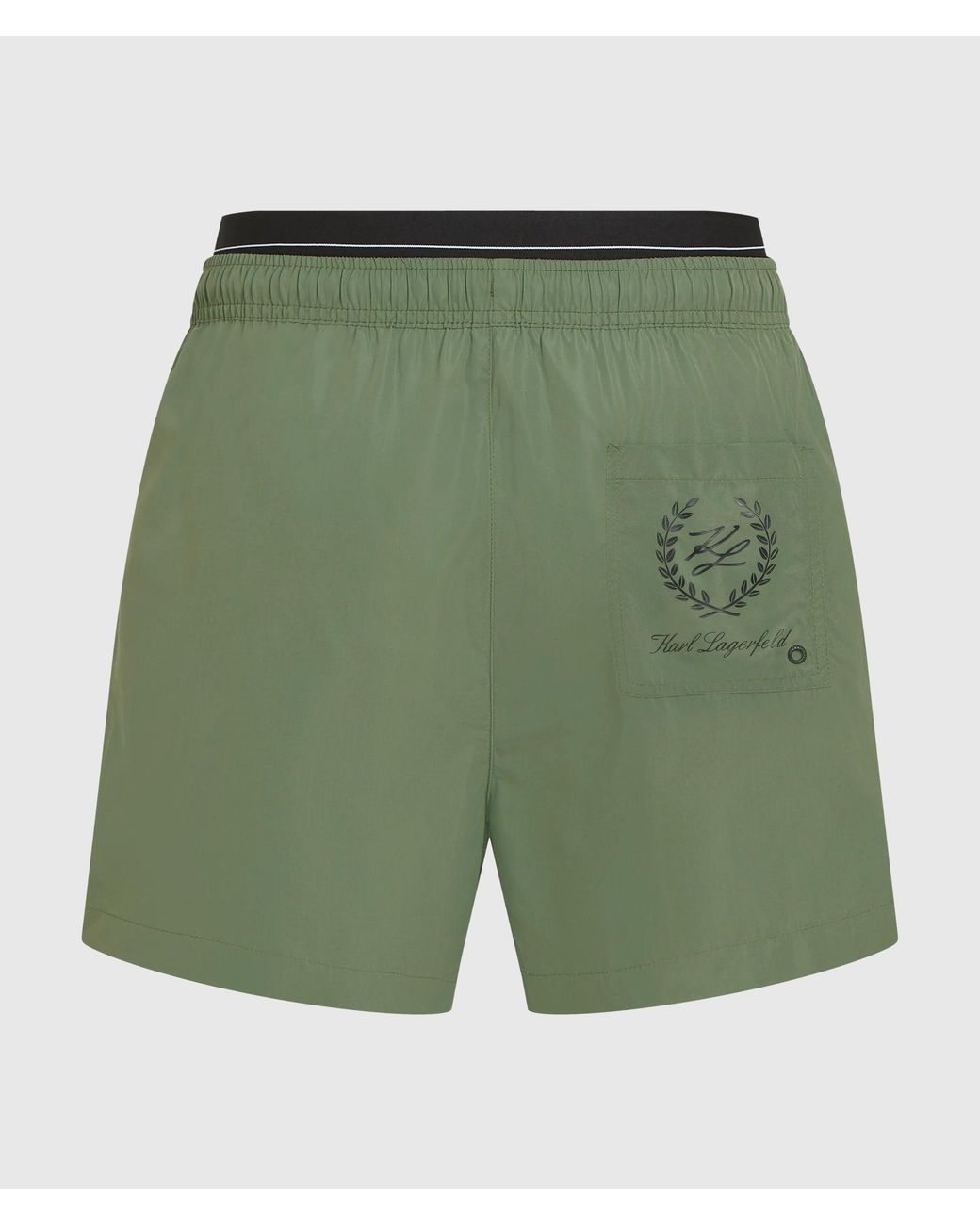 Karl Lagerfeld Green Double Waistband Boardshorts for men