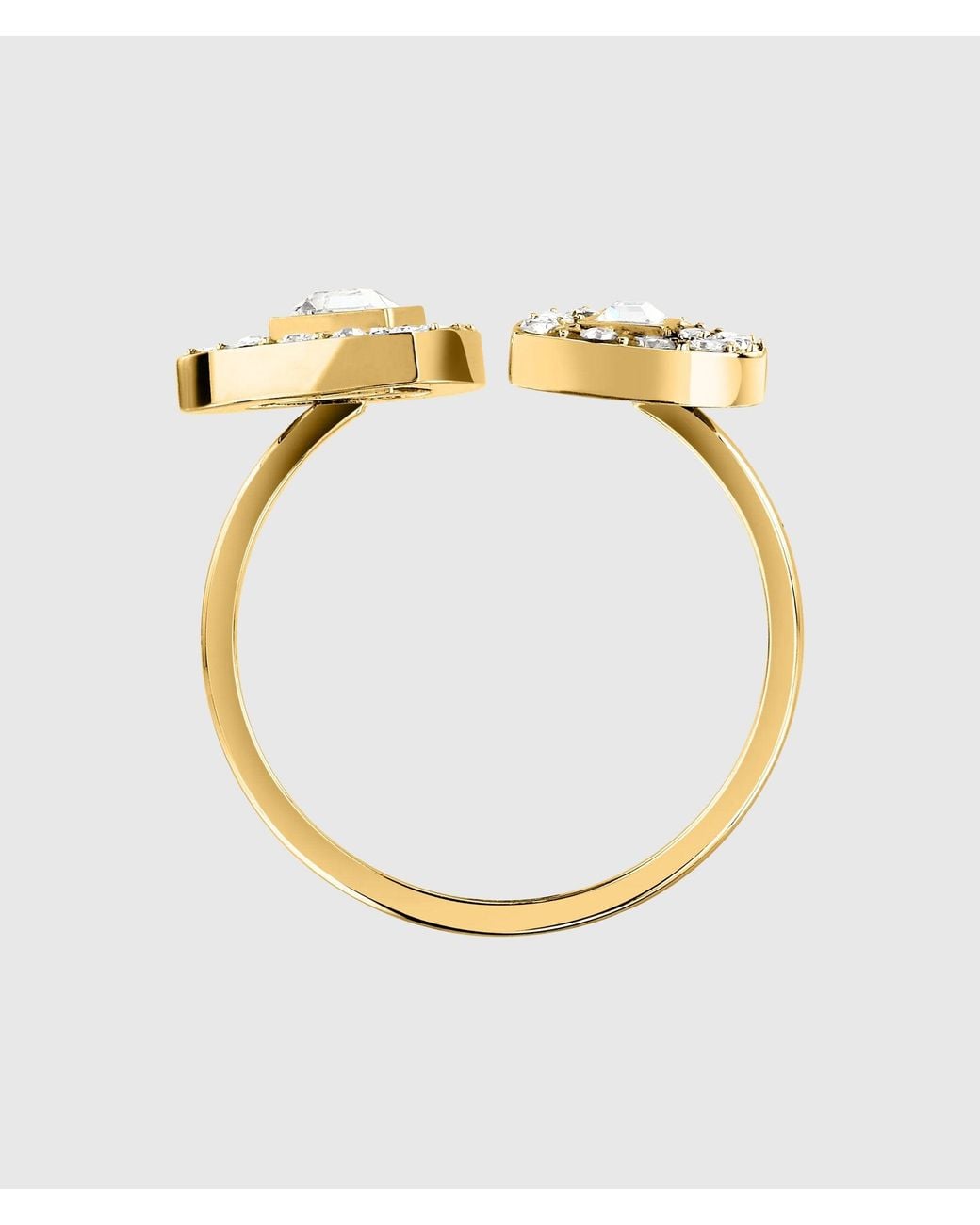 Karl Lagerfeld Metallic Double Heart Ring