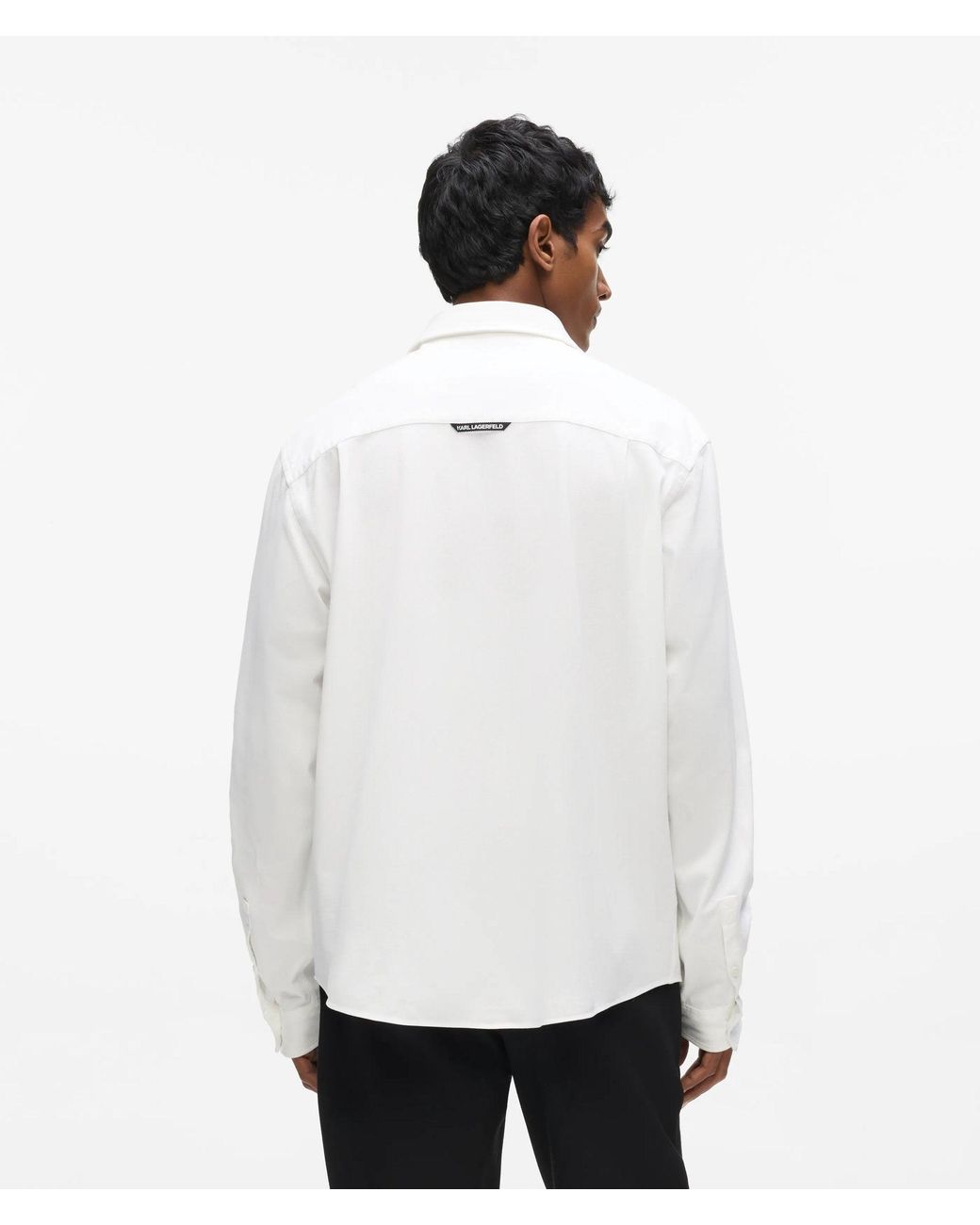 Karl Lagerfeld White Ikon Oxford Cotton Shirt for men