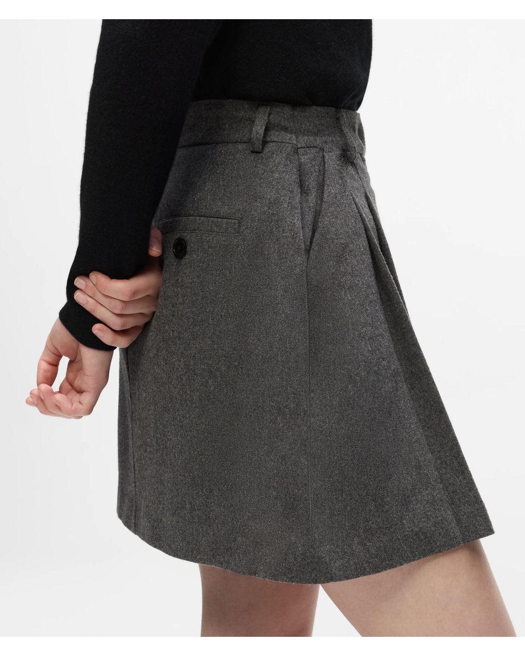 Karl Lagerfeld Black Pleated Mini Skort