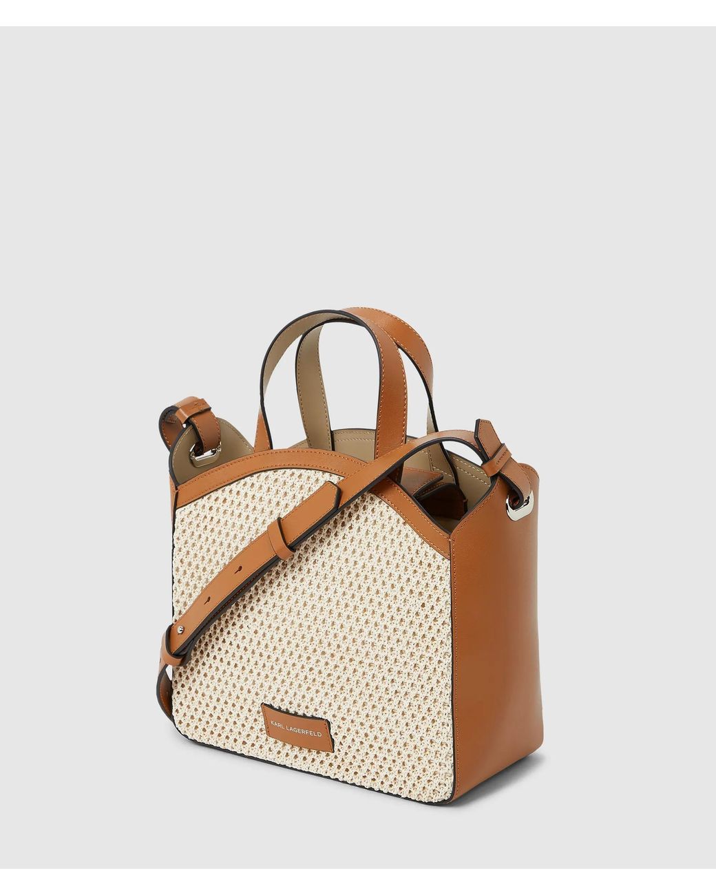 Karl Lagerfeld Brown K/Circle Small Mesh Tote Bag
