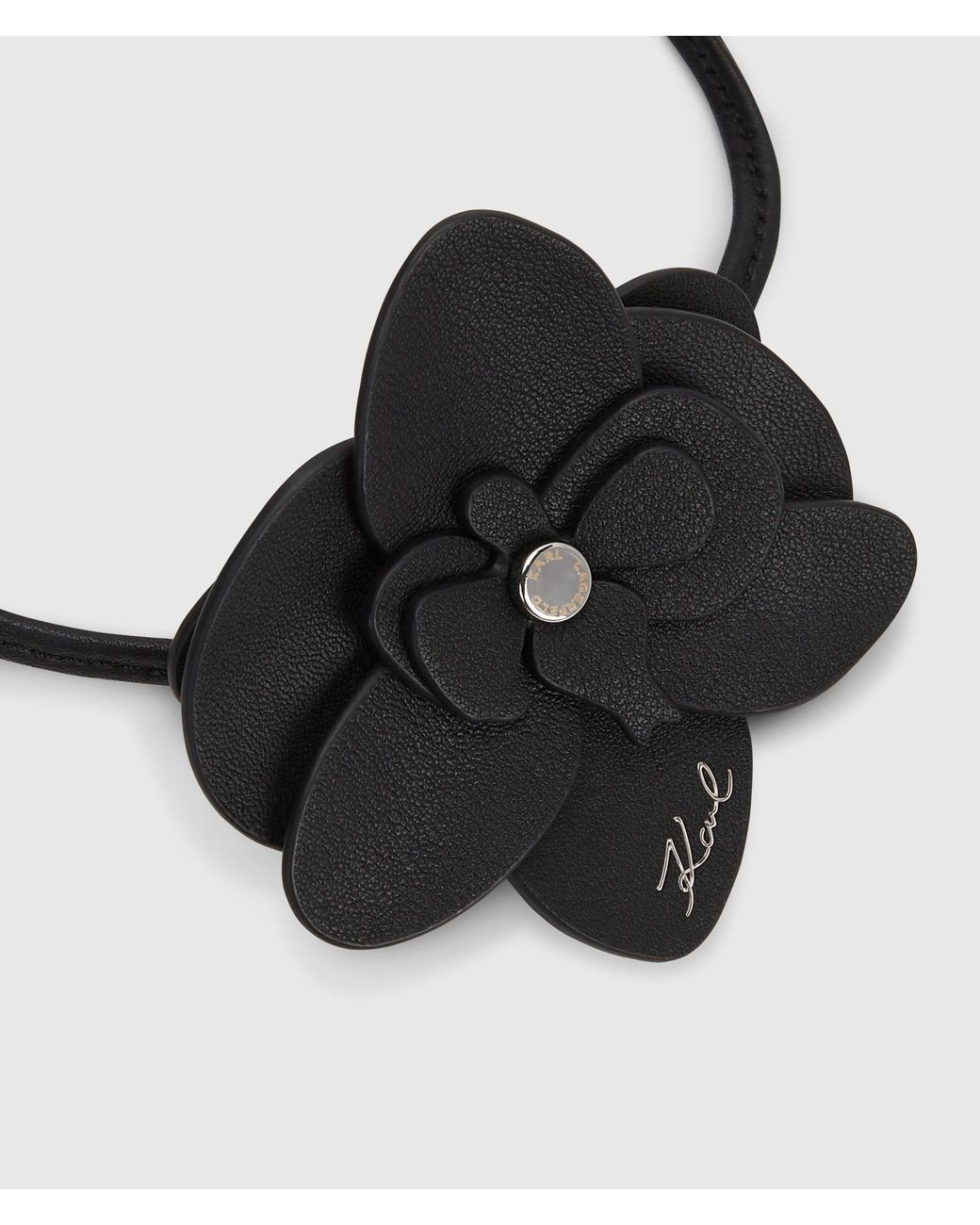 Karl Lagerfeld Metallic K/Signature Flower Collar