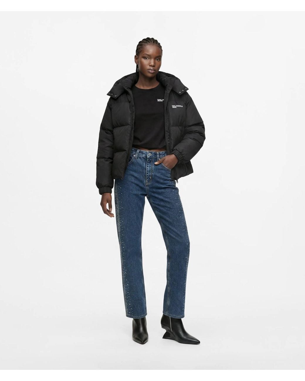 KL Jeans Black Logo Puffer Jacket