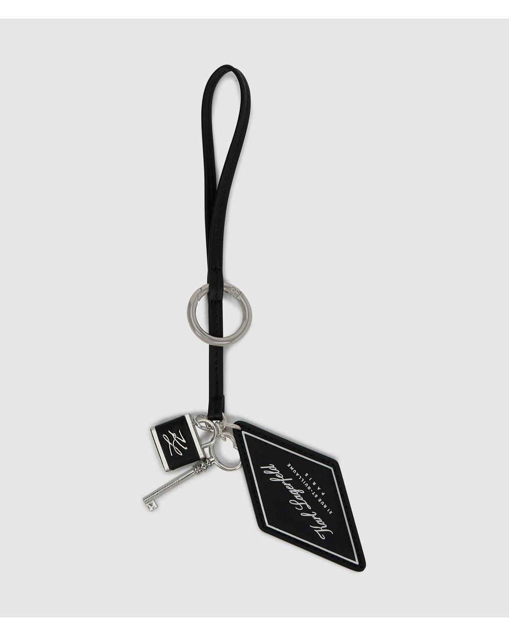Karl Lagerfeld Black K/Autograph Padlock Charm