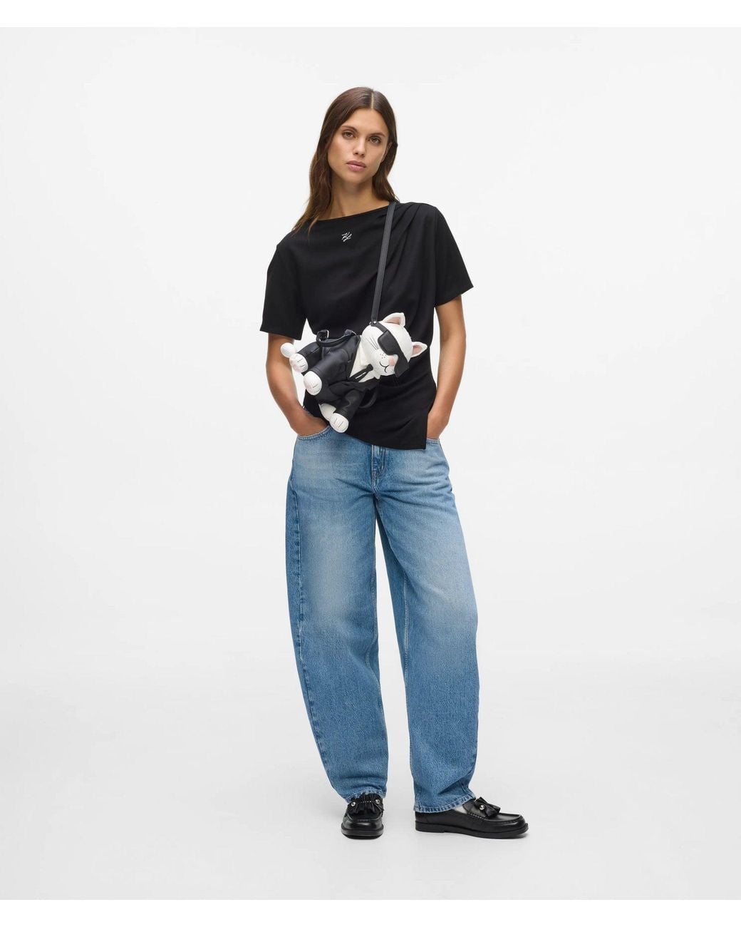 Karl Lagerfeld Black Ikon Choupette Crossbody Bag, Multicoloured