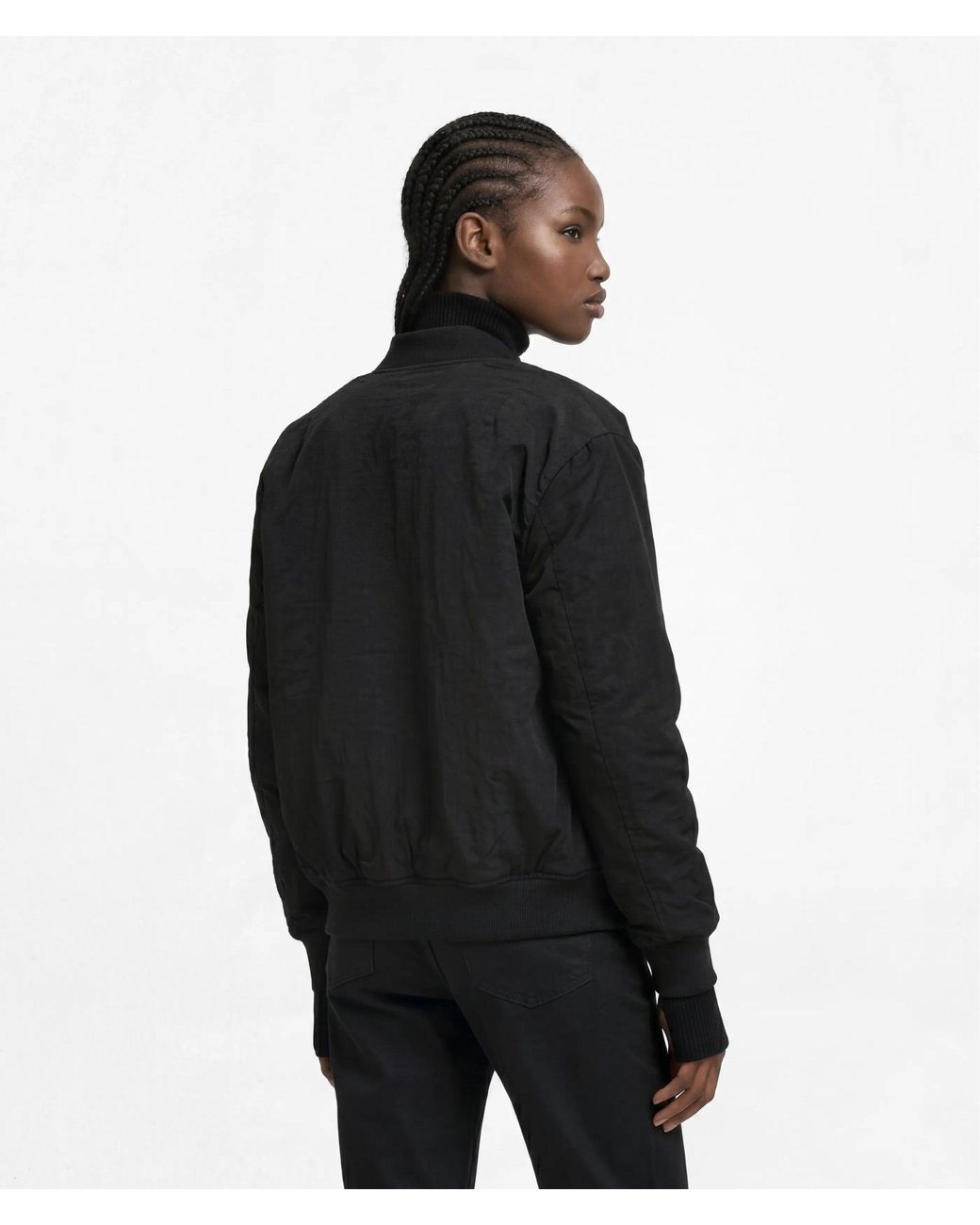 KL Jeans Black Reversible Faux-Fur Bomber Jacket