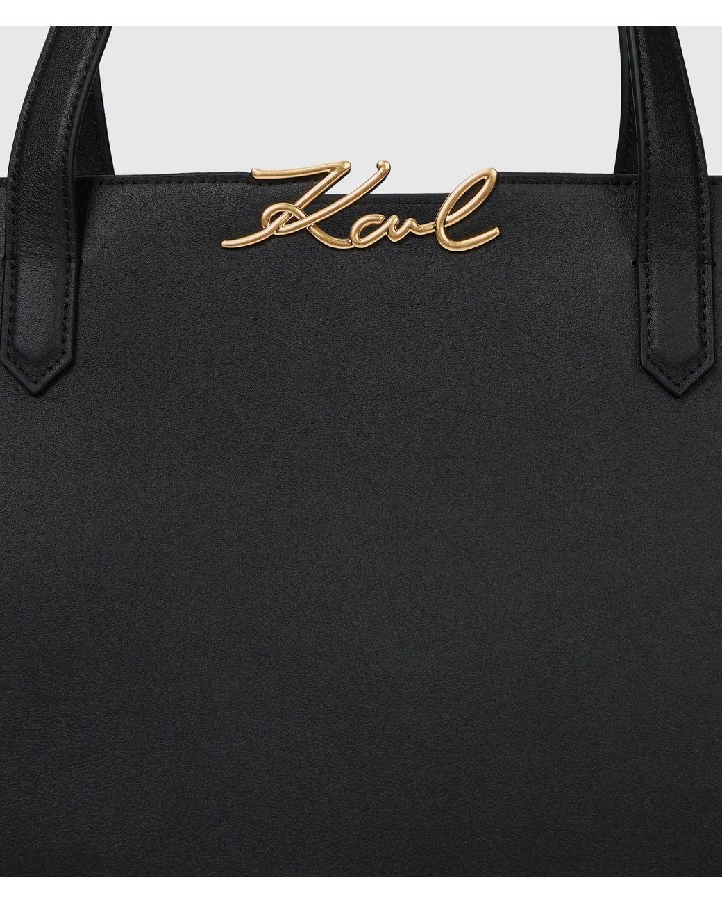 Karl Lagerfeld Black K/Signature Medium Tote Bag
