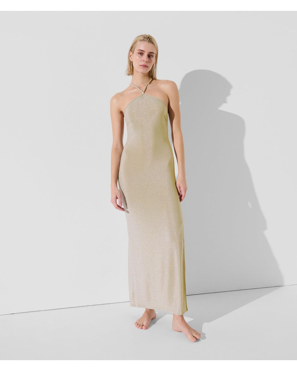 Karl Lagerfeld White Shimmer Beach Dress