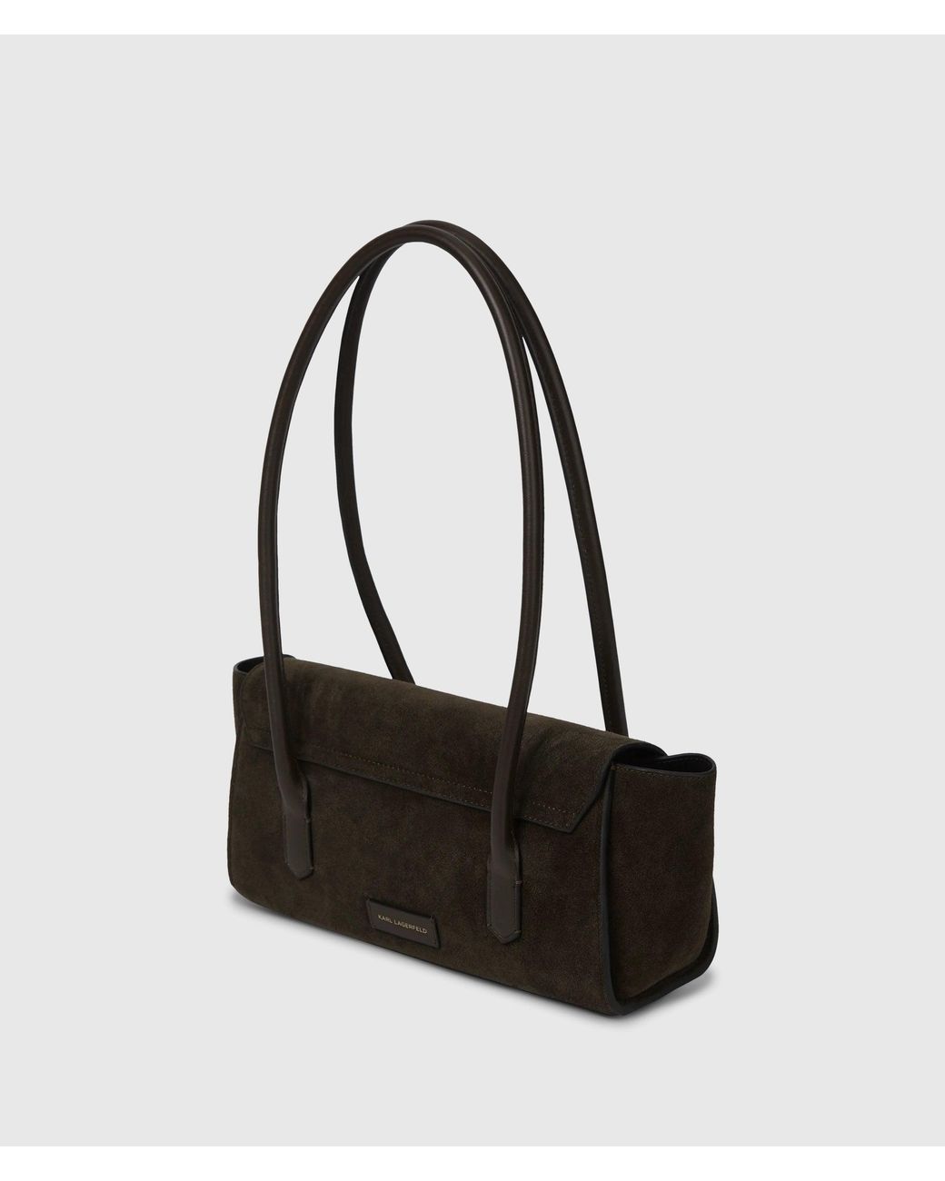 Karl Lagerfeld White K/Signature Suede Shoulder Bag