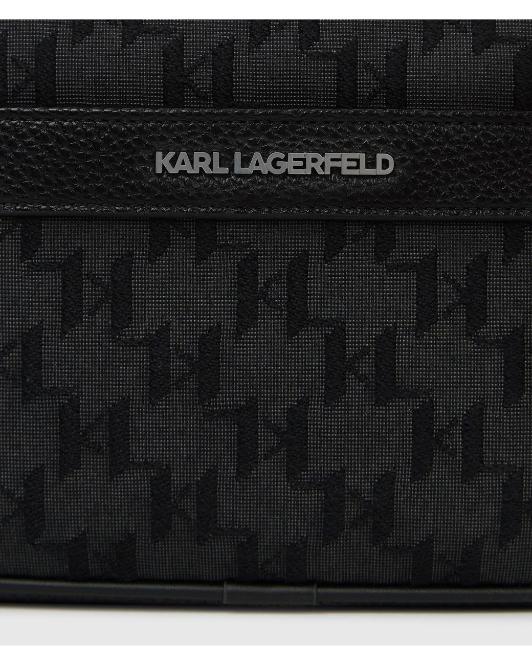 Karl Lagerfeld Black K/Monogram Jacquard Camera Bag for men