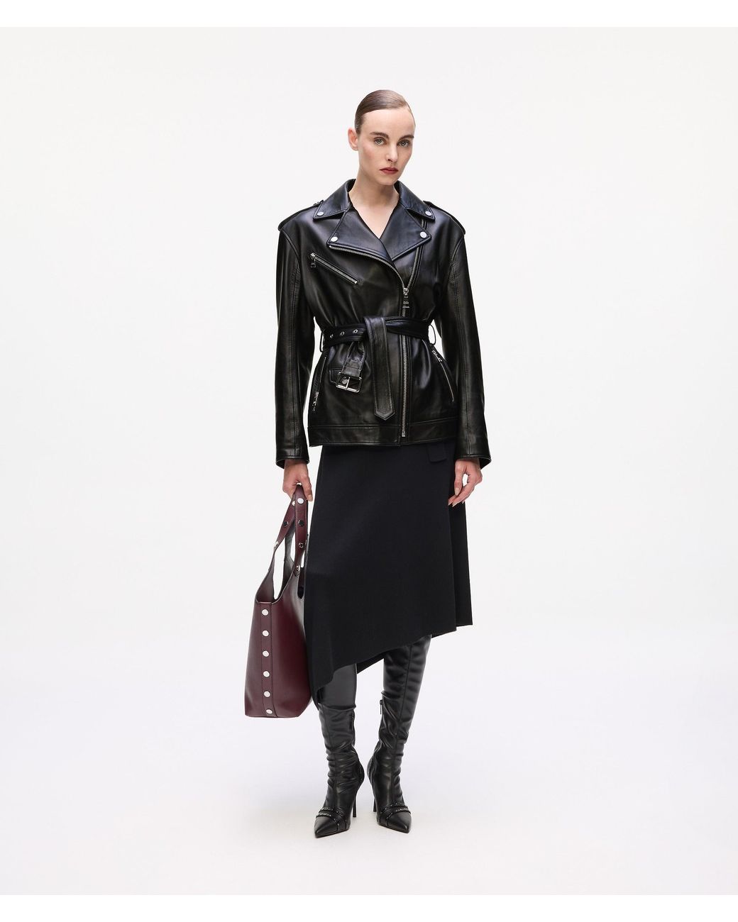 Karl Lagerfeld Black Oversized Leather Jacket