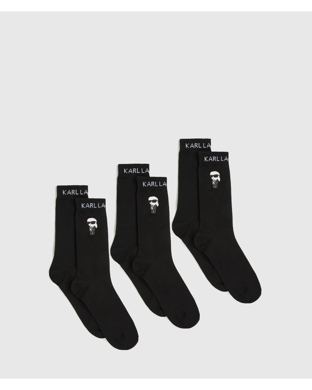 Karl Lagerfeld Black Ikon Socks – 3-Pack for men