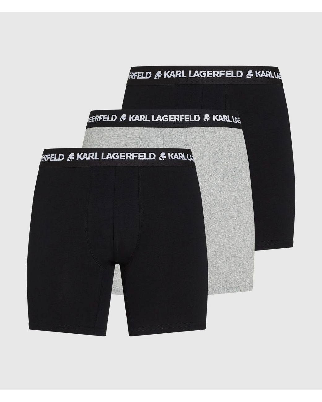 Karl Lagerfeld Black Logo Long Trunks – 3-Pack for men