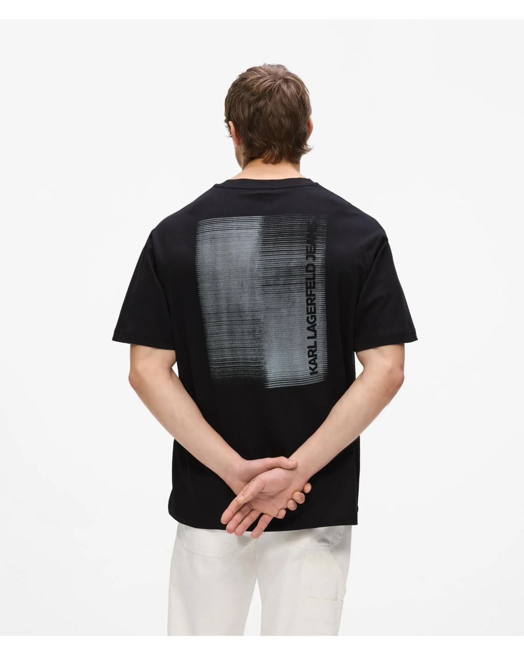 KL Jeans Black Relaxed Gradient Logo T-Shirt for men
