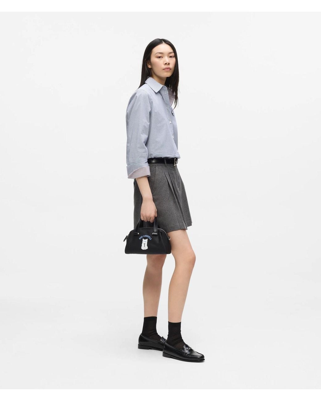 Karl Lagerfeld Black Ikon Choupette Small Satchel Bag