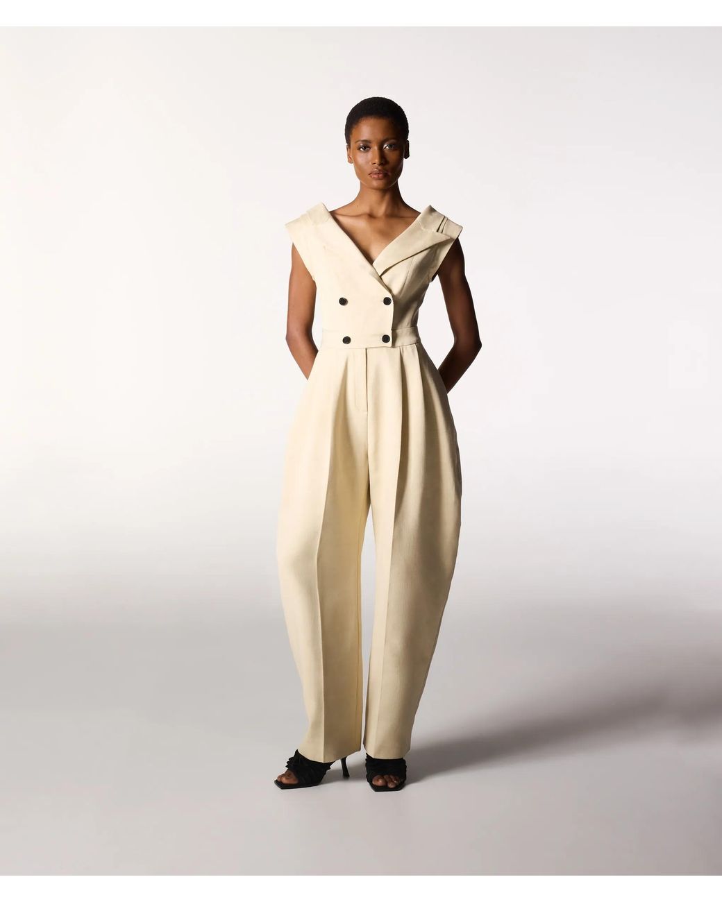 Karl Lagerfeld Natural Kl Studio Tailored Jumpsuit
