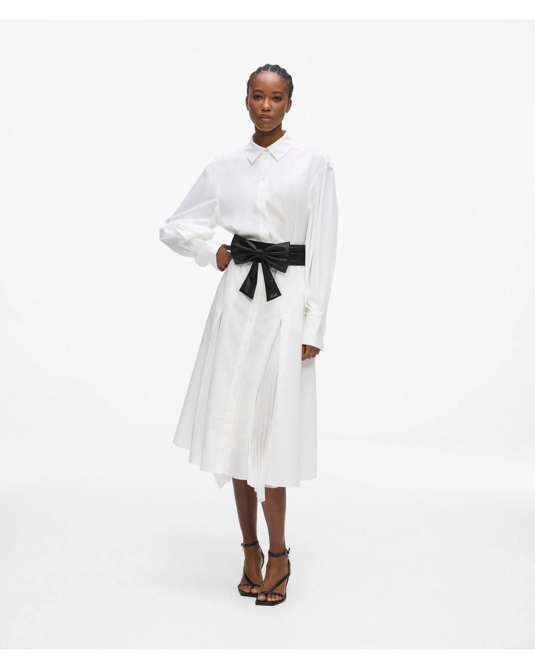 Karl Lagerfeld Black K/Signature Bow Belt