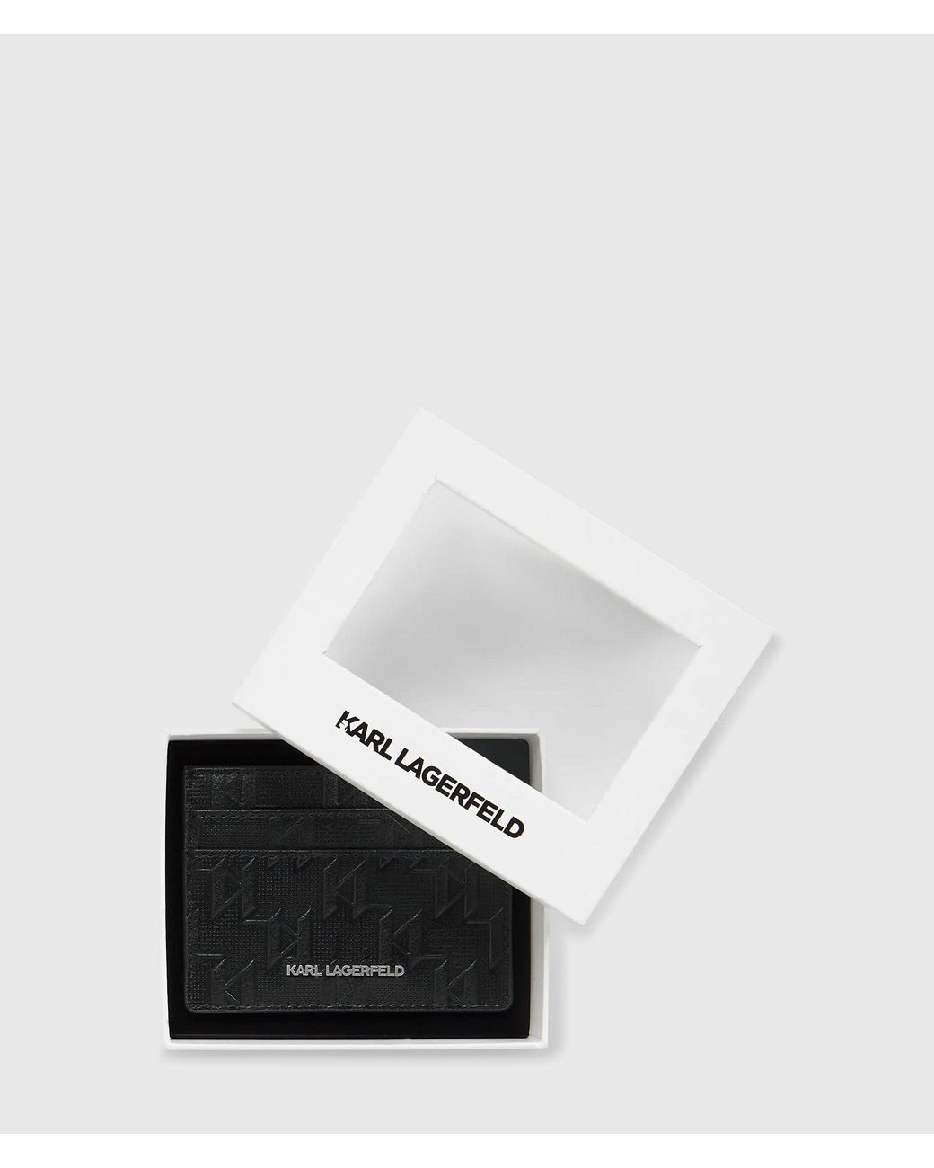Karl Lagerfeld Black K/Monogram Perforated Cardholder for men