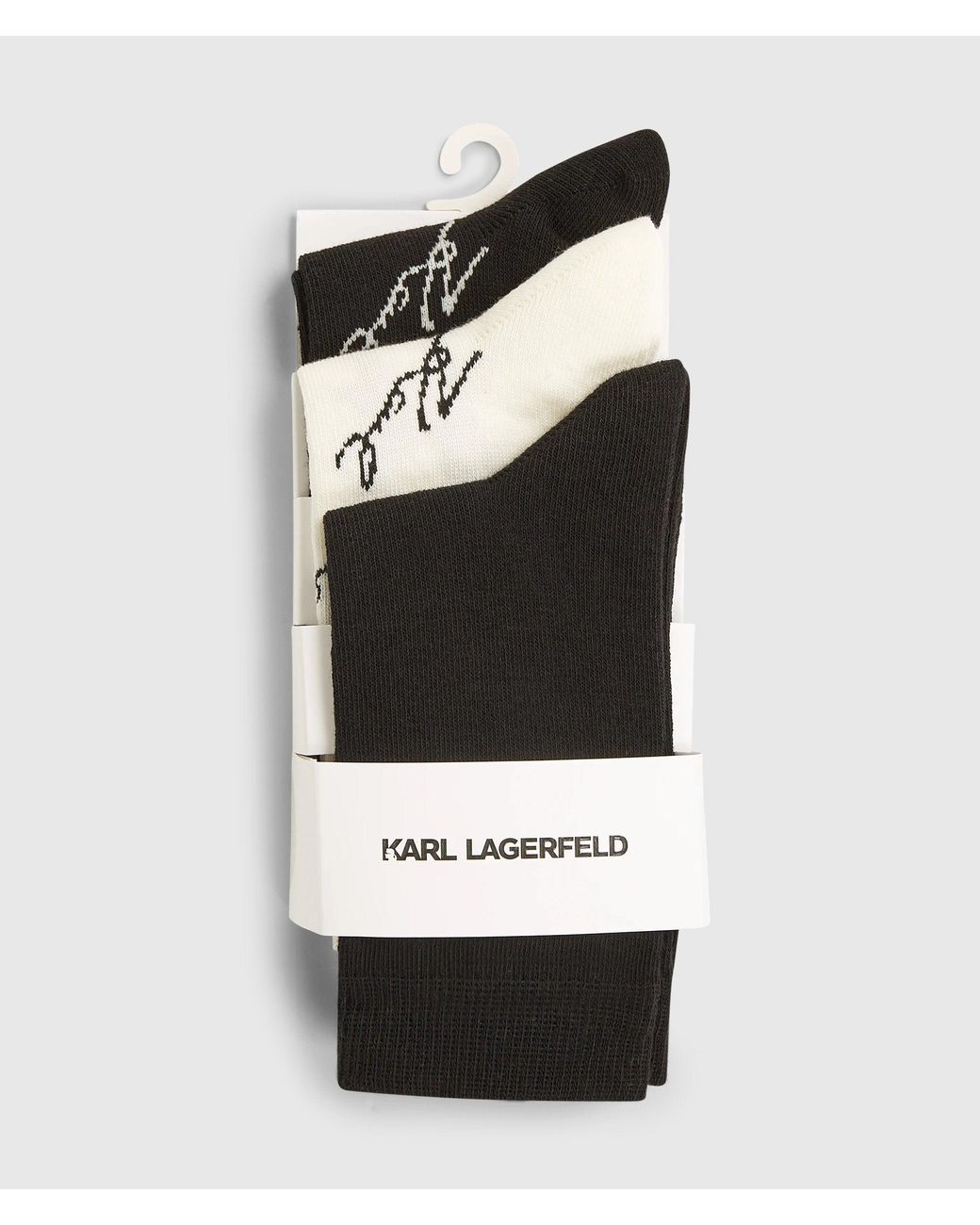 Karl Lagerfeld White Signature Print Socks