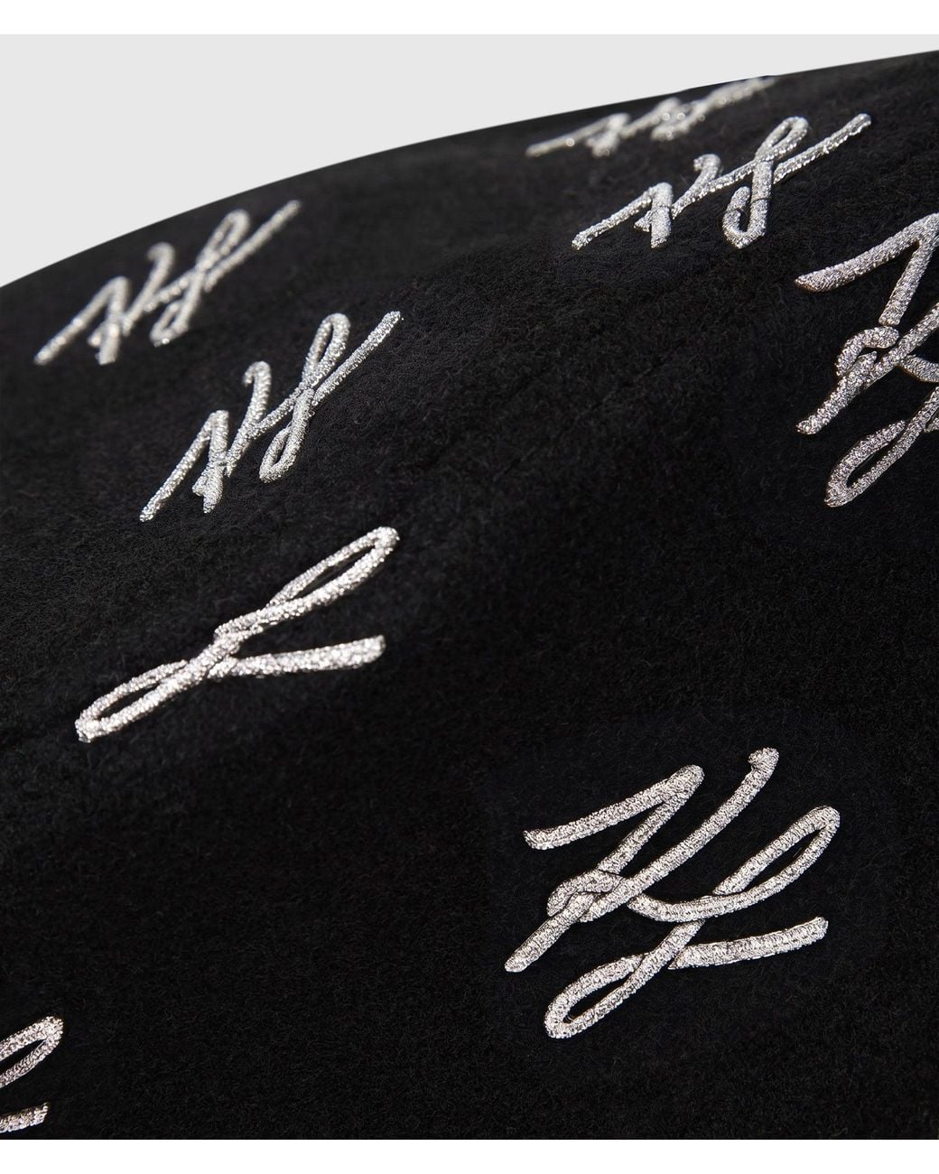 Karl Lagerfeld Black K/Autograph Glitter Beret