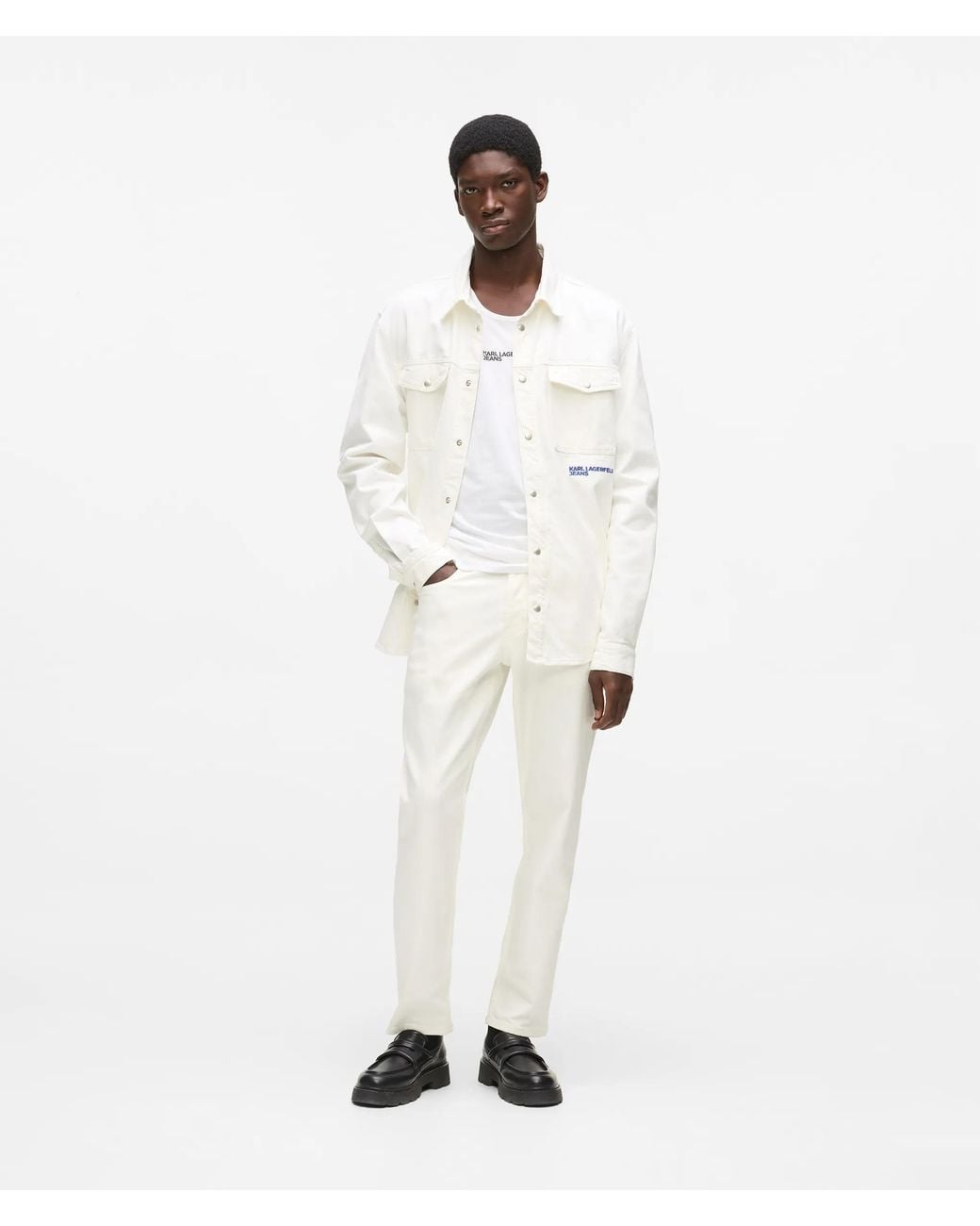 KL Jeans White Tapered Jeans for men