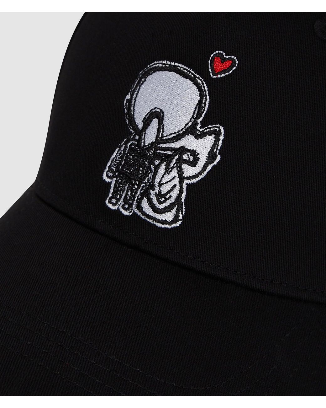 Karl Lagerfeld Black Ikon Hearts Cap