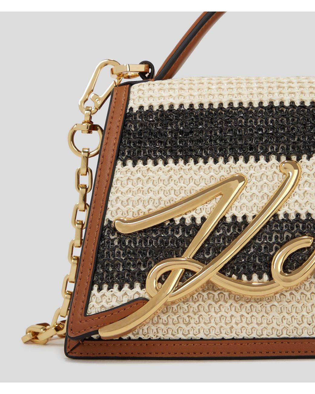 Karl Lagerfeld K signature Small Raffia Crossbody Bag in Metallic Lyst UK