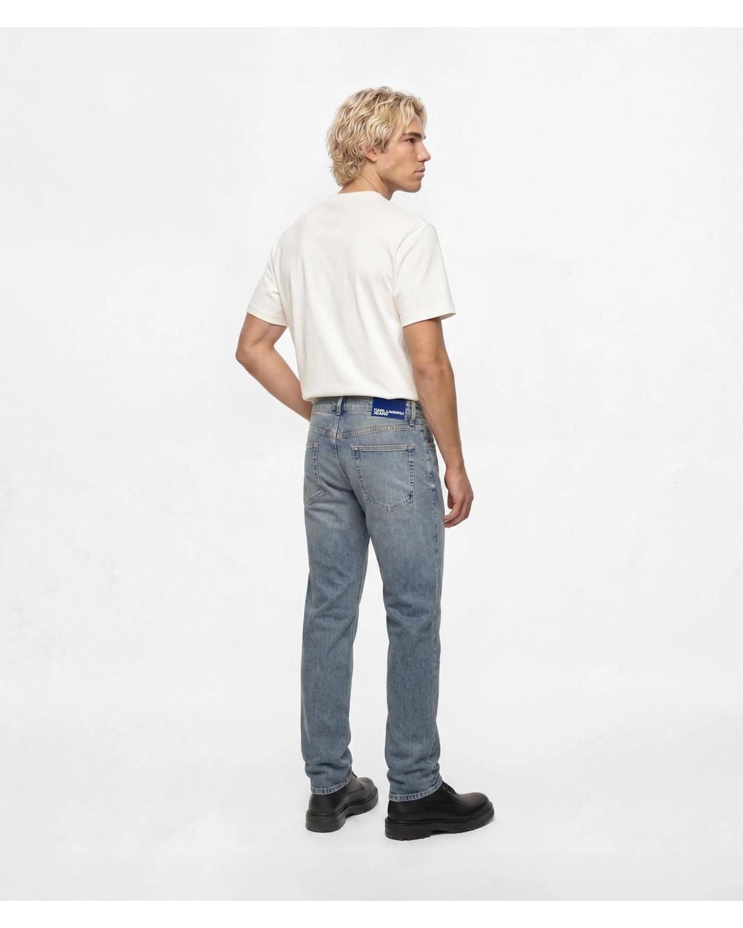 KL Jeans Blue Vintage Wash Tapered Jeans for men