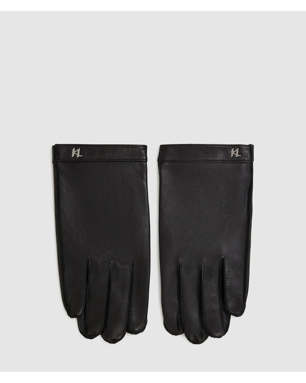 Karl Lagerfeld K/Monogram Lederhandschuhe, Herren, Größe in Black für Herren