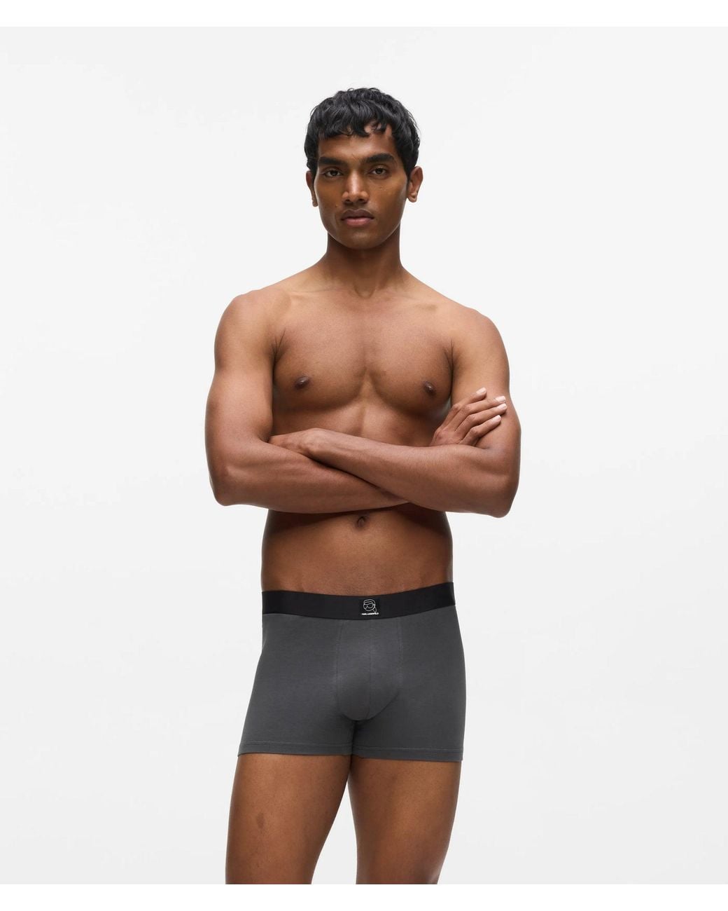 Karl Lagerfeld Black Ikon Patch Trunks for men