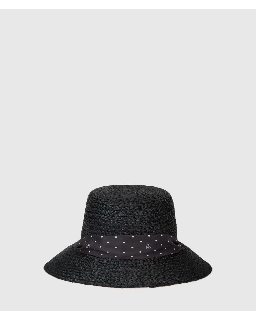 Karl Lagerfeld Black Autograph Raffia Beach Bucket Hat