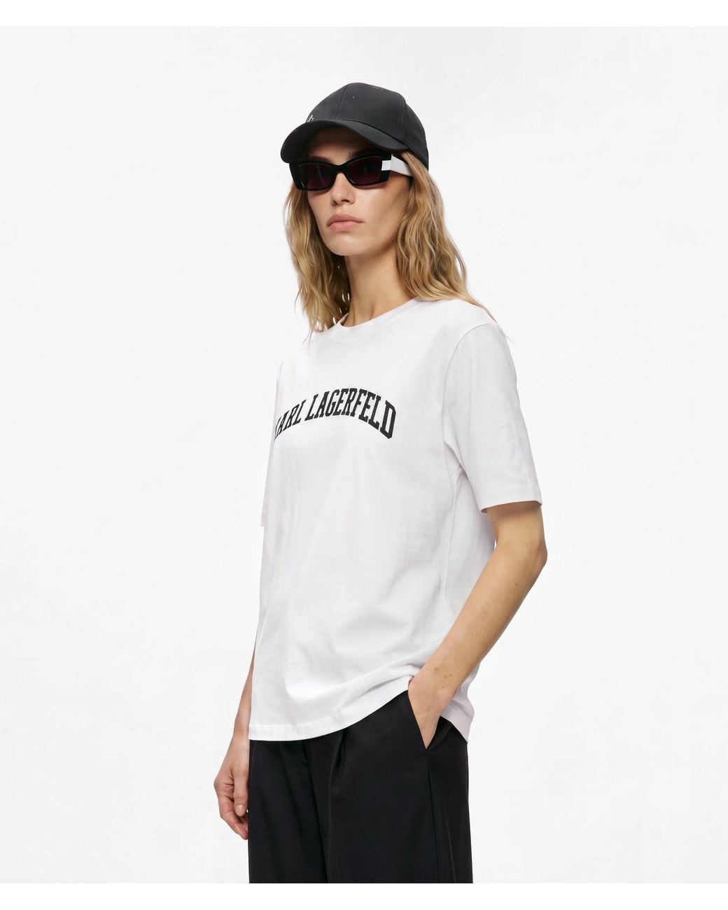 Karl Lagerfeld White Collegiate Logo T-Shirt