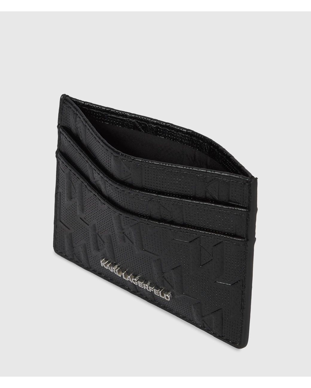 Karl Lagerfeld Black K/Monogram Perforated Cardholder for men