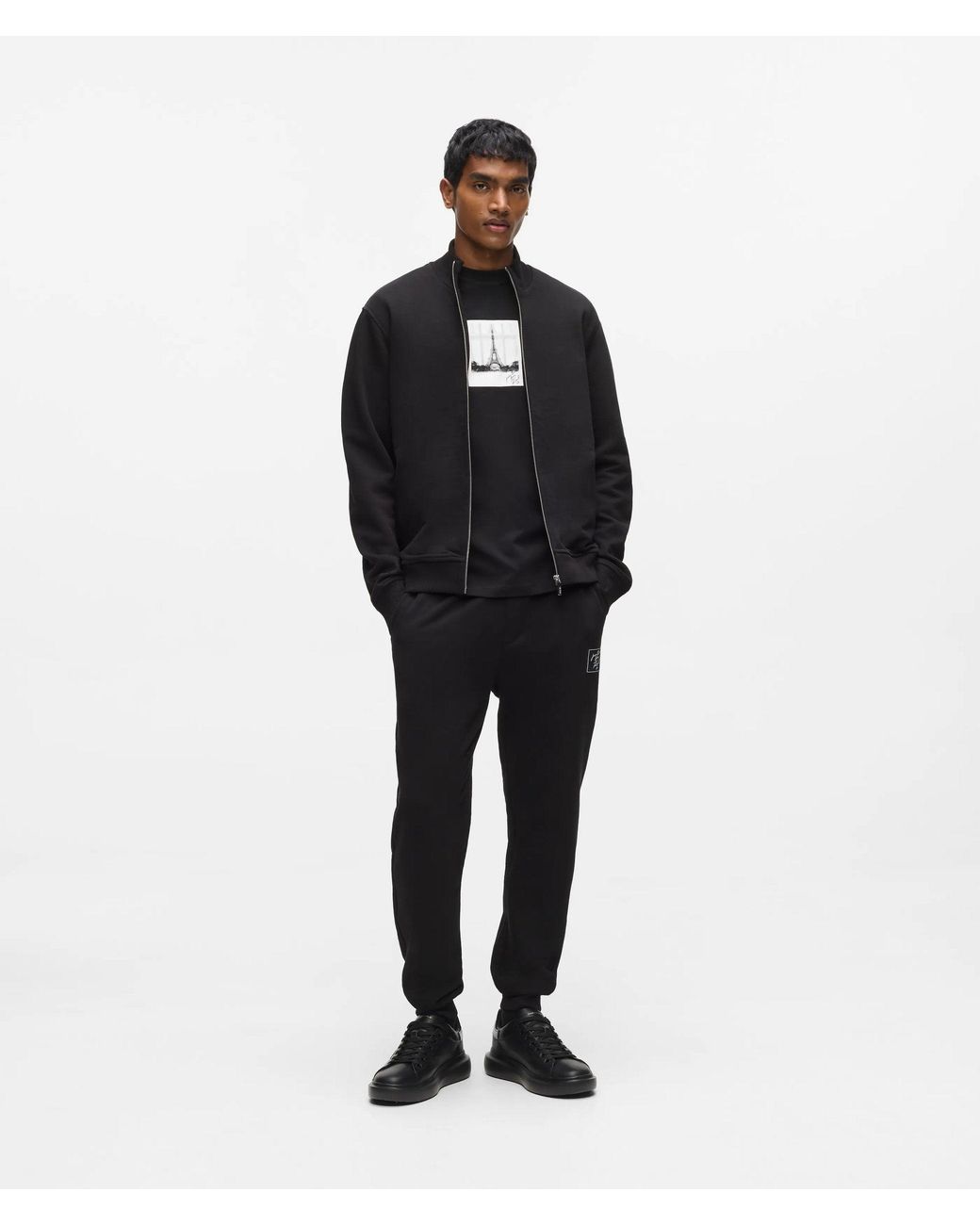 Karl Lagerfeld Black From Paris With Love Sweatpants for men
