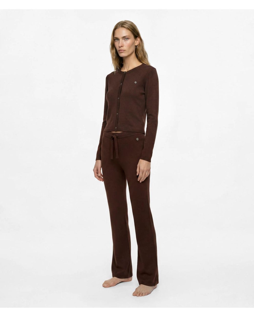 Karl Lagerfeld Brown Autograph Cashmere Blend Loungewear Cardigan