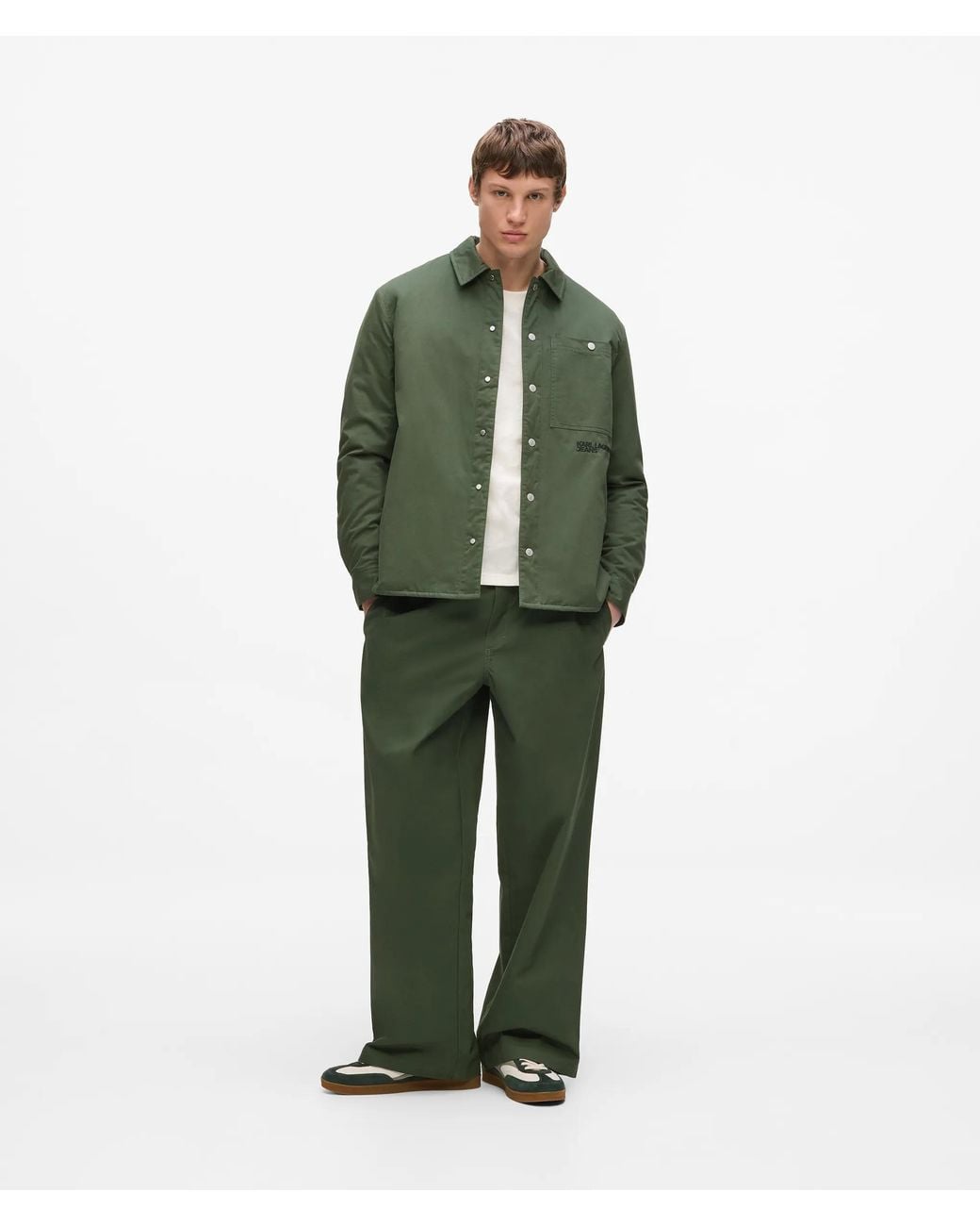 KL Jeans Green Drawcord Waist Pants for men
