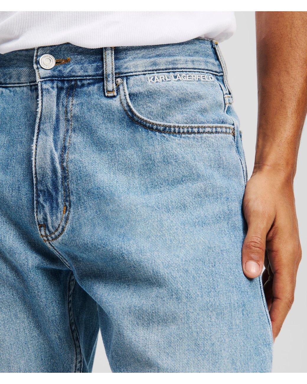 Karl Lagerfeld Blue Logo Tapered Jeans for men