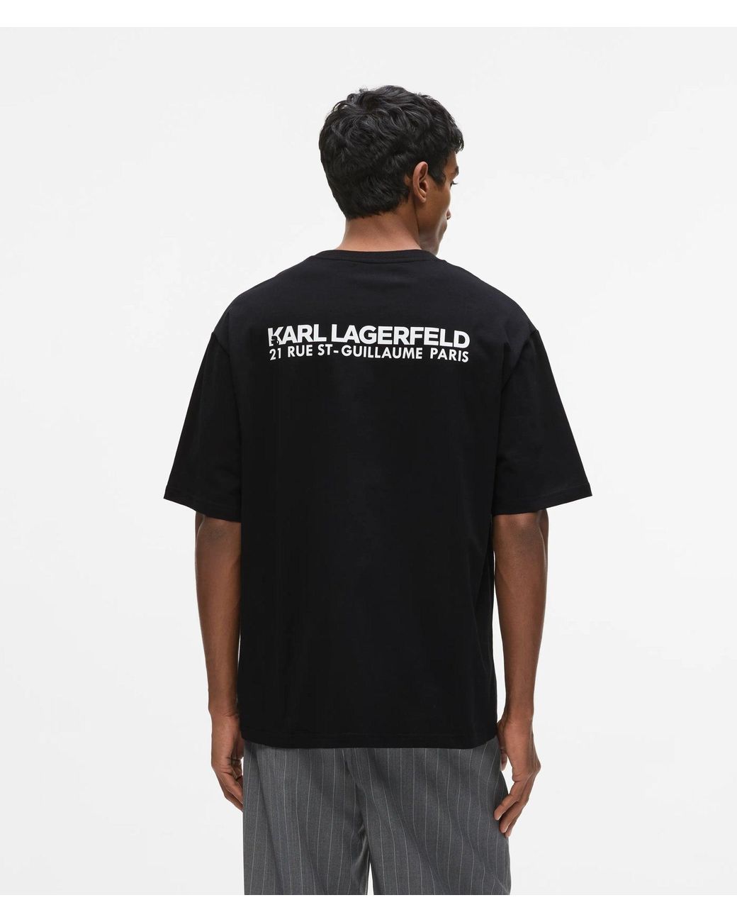 Karl Lagerfeld Black Rue St-Guillaume Relaxed T-Shirt for men