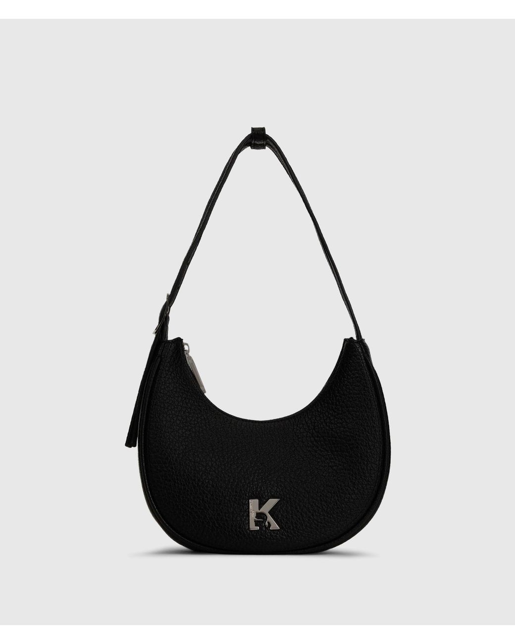 KL Jeans Black K Logo Half Moon Bag