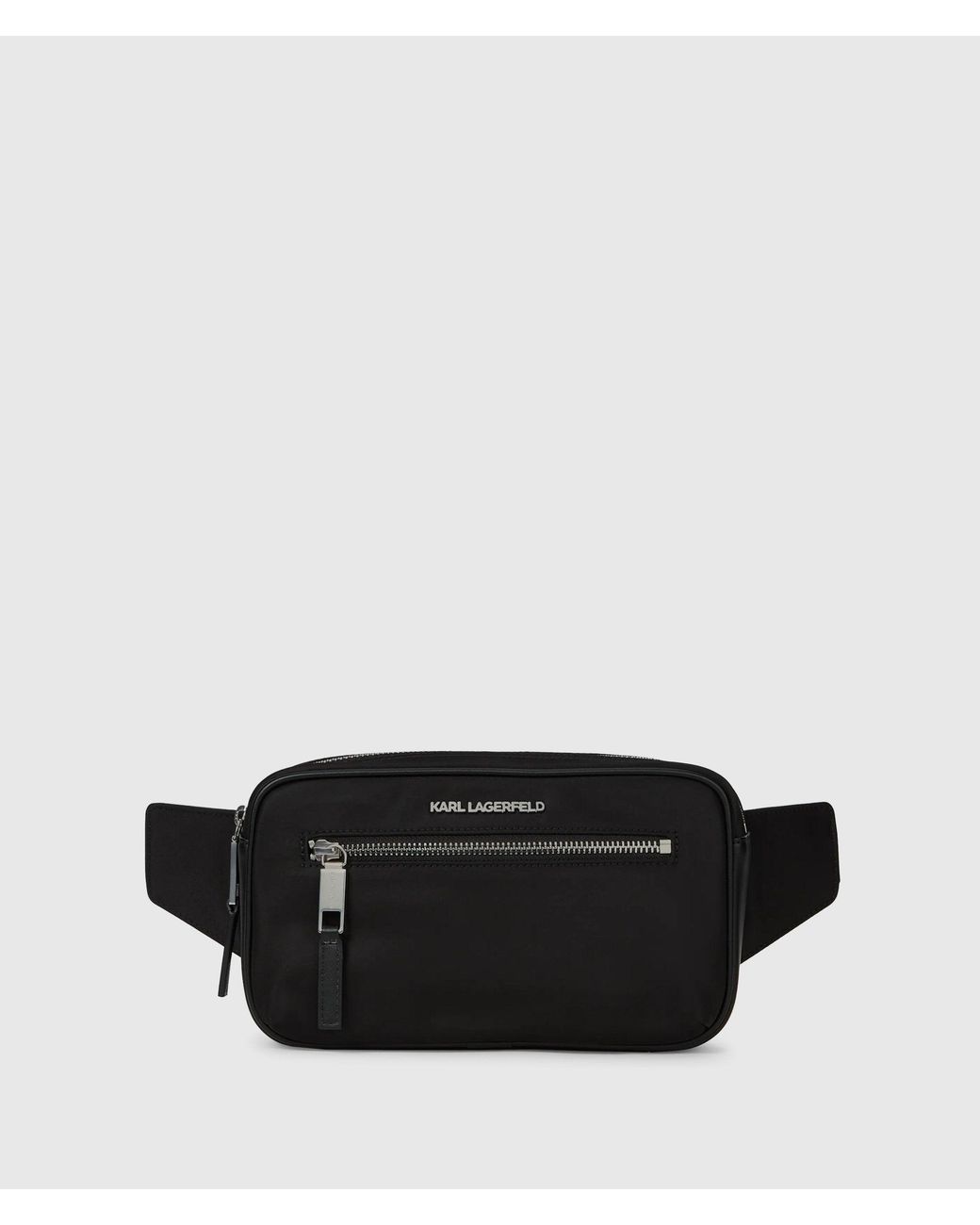 Karl Lagerfeld Black K/Nylon Buckle Belt Bag for men