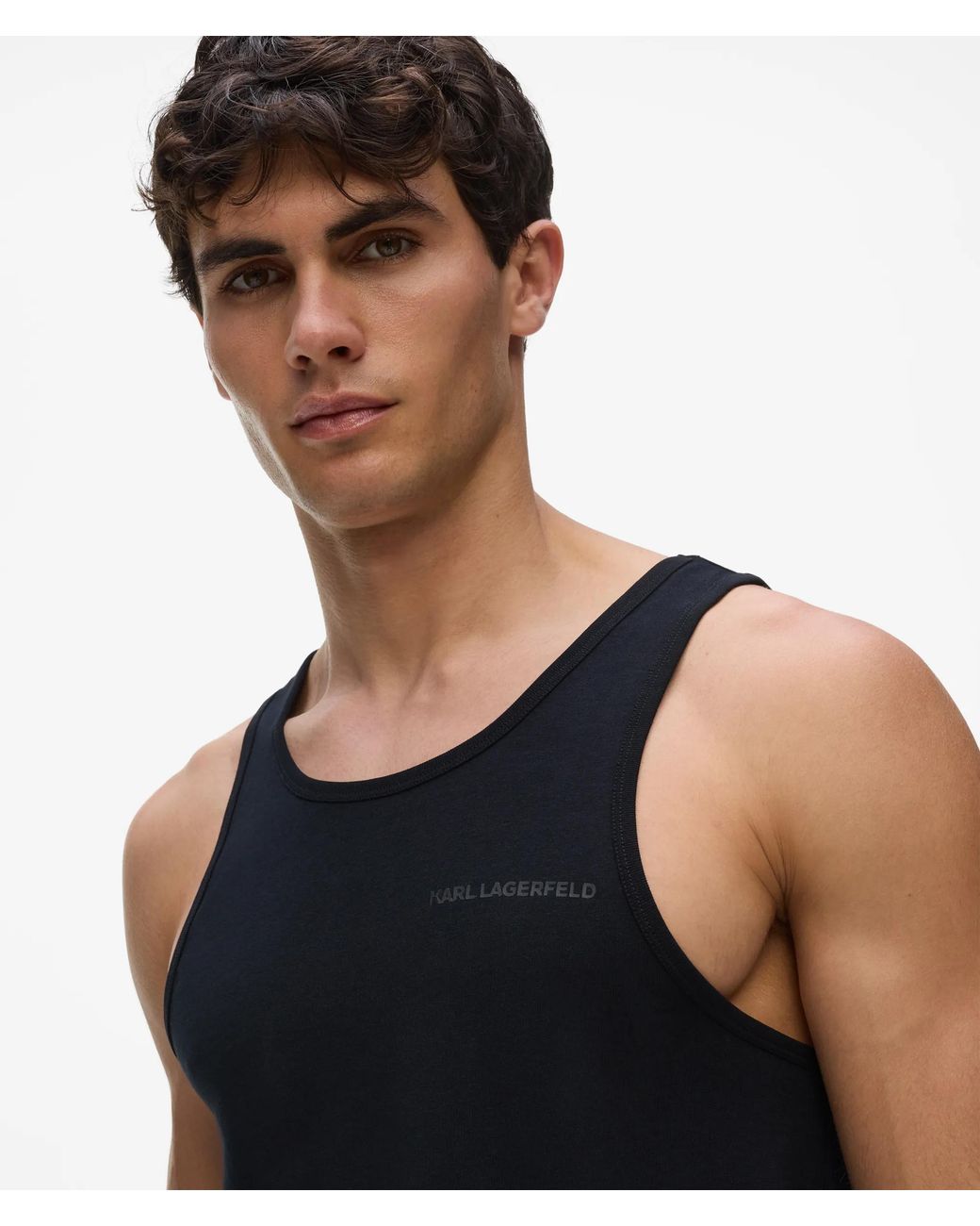 Karl Lagerfeld Black Logo Tank Top – 2-Pack for men