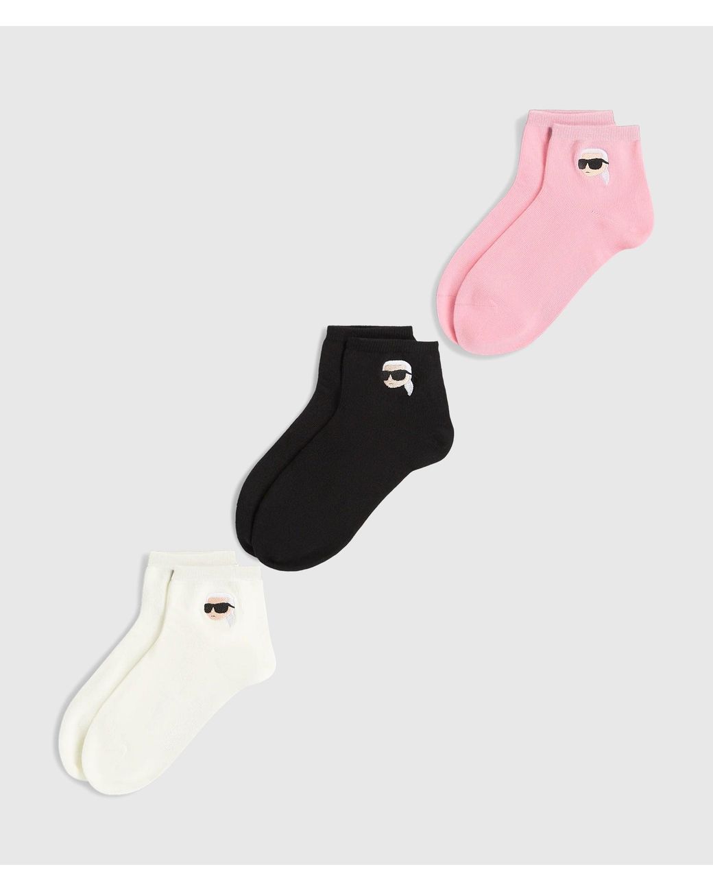 Karl Lagerfeld Pink Ikon Short Socks – 3-Pack