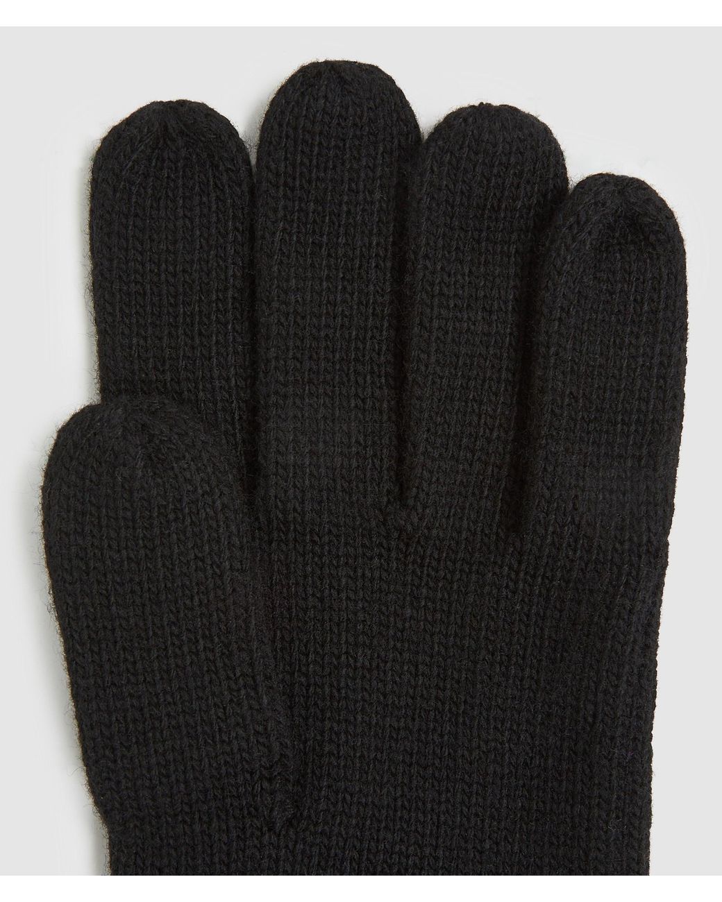 KL Jeans Black Logo Knitted Gloves for men