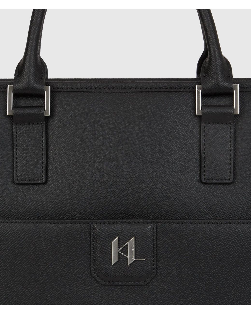 Karl Lagerfeld Black K/Monogram Leather Tote Bag for men