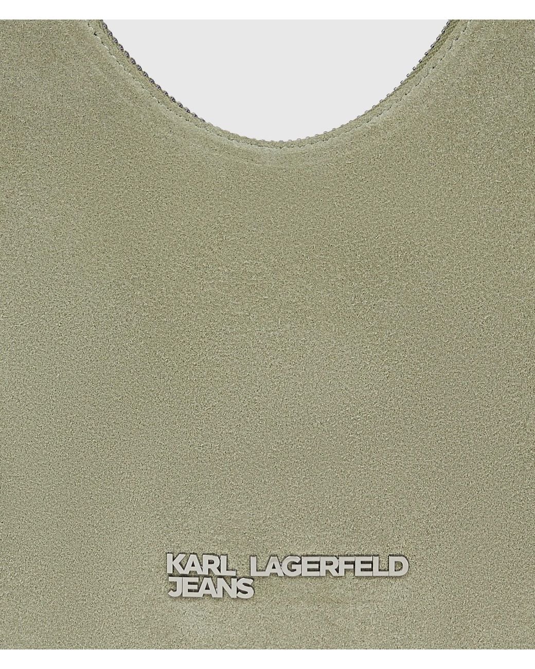 KL Jeans Green Rounded Suede Hobo Bag