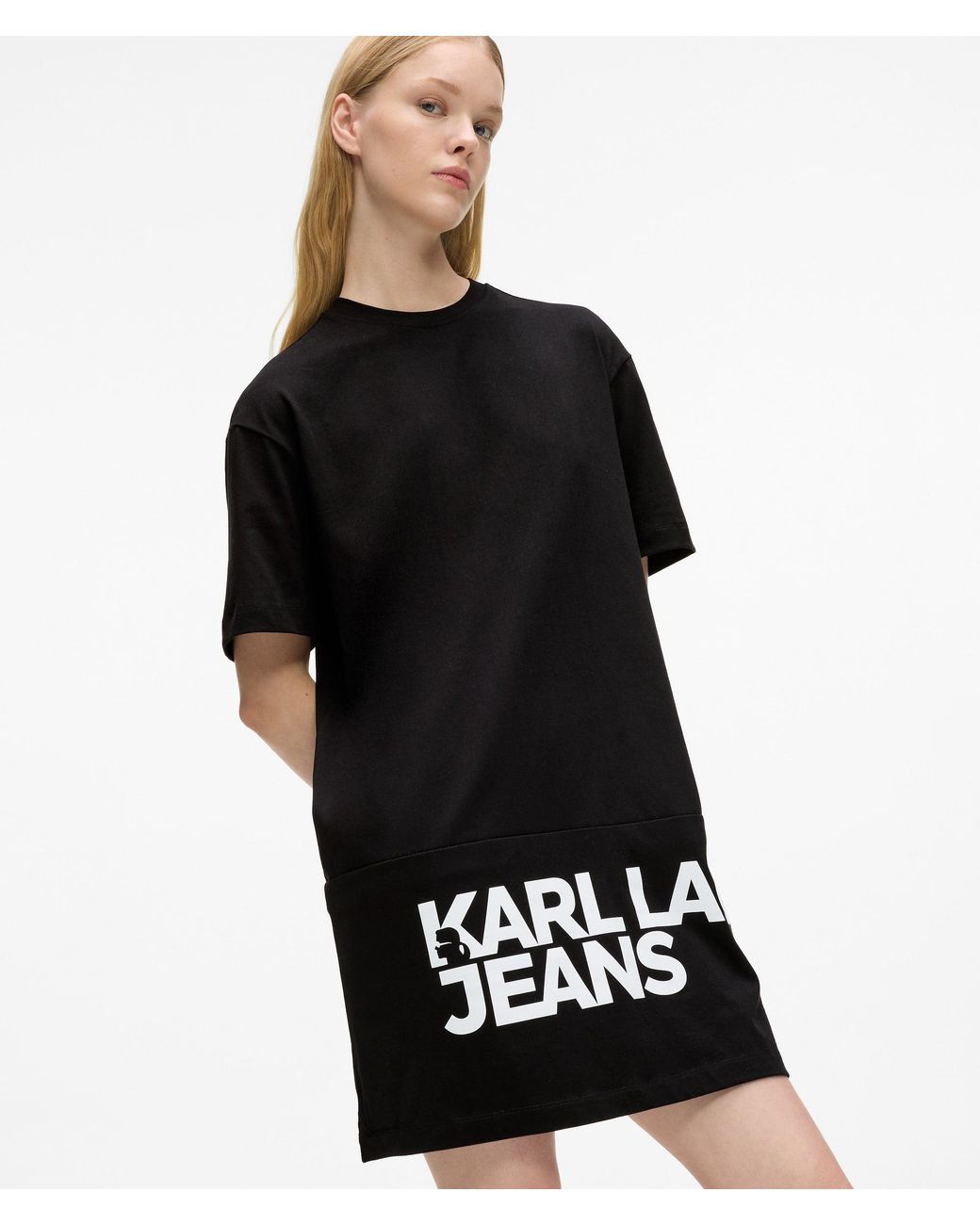 KL Jeans Black Logo T-Shirt Dress