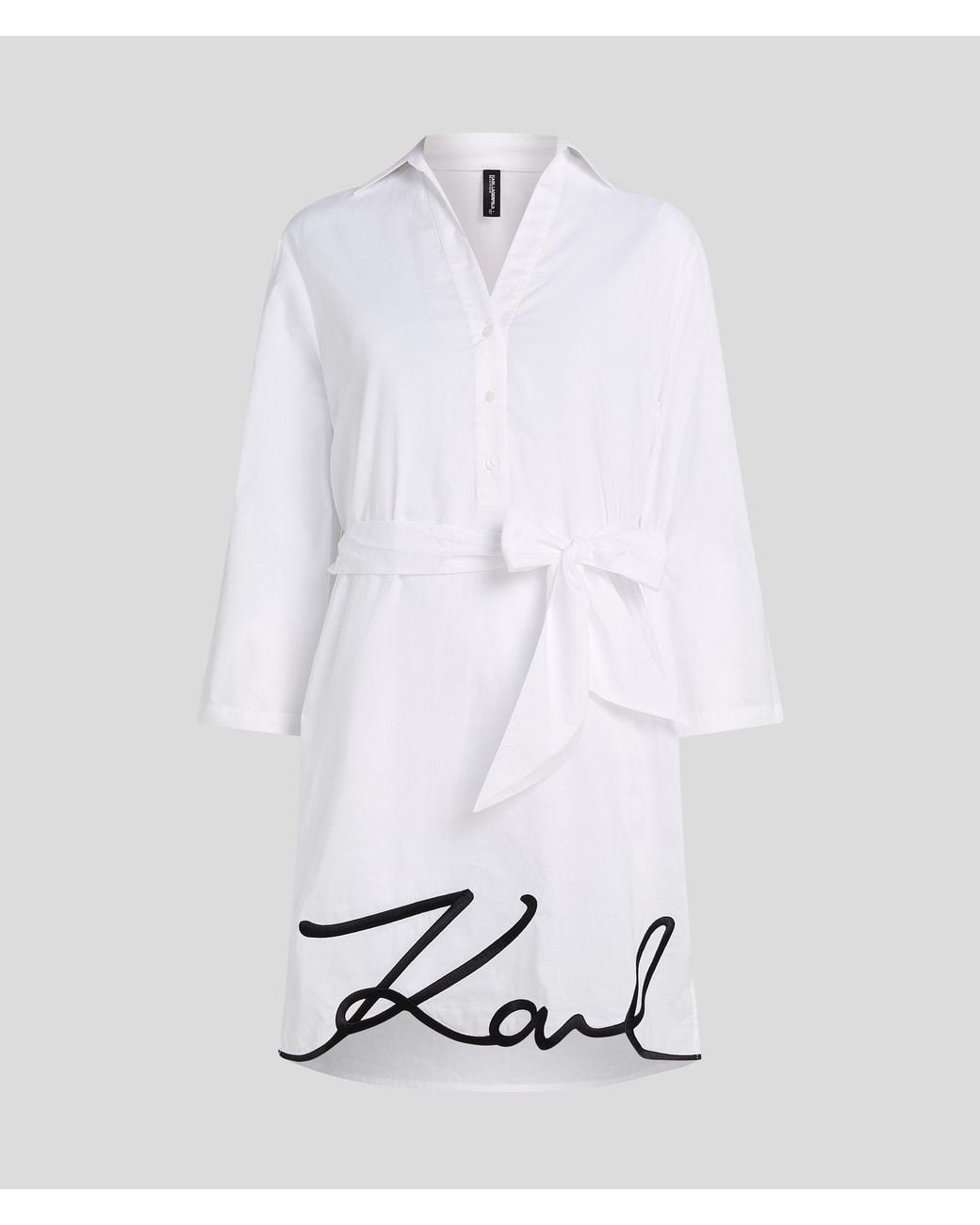Karl Lagerfeld White K/Signature Beach Shirt Dress